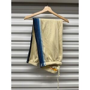 Aviator Nation 4 Stripe Sweatpants Cream Blue Yellow Joggers Womens Small